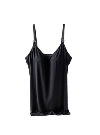 Basic Cami Tank Tops with Built-in Shelf Bra Women Lightweight Sports Home  Camisole Stretch Tank Top