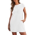 thumbnail image 1 of Valcatch Women's Casual Summer Short Sleeve T Shirt Dress Crew Neck Loose Solid Color Basic Dresses with Pockets, 1 of 4