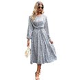 thumbnail image 1 of Valcatch Women's Crew Neck Long Sleeve Dresses Floral Ruffle Flowy Maxi Dress, 1 of 6