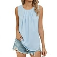 thumbnail image 1 of Valcatch Women's Dressy Chiffon Blouses Crew Neck Sleeveless Tunic Tops Office Cute Work Shirts 2024 Summer Casual Tank Tops, 1 of 6