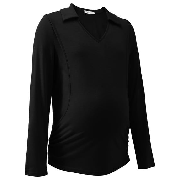 Valcatch Women's Maternity Nursing Tops Breastfeeding Tee Shirt Double Layer Long Sleeve Pregnancy Shirt S-XXL