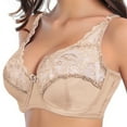 thumbnail image 1 of Valcatch Women's Minimizer Bra Unlined Underwire Full Figure Lace Bra Plus Size Full Coverage Unpadded Bra, 1 of 4