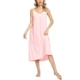 thumbnail image 1 of Valcatch Women's Nightgown Chemise Sleepwear Full Slip Lace V-neck Nightwear Midi Dress, 1 of 6