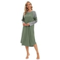 thumbnail image 1 of Valcatch Women's Nightgown Loose Comfy Sleep Shirts Long Sleeve Round Neck Pajama S-3XL, 1 of 4