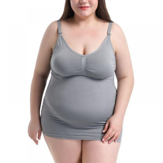 Valcatch Women's Seamless Nursing Camisole High Elastic Comfy Pregnant Wireless Breastfeeding Tops Sleep Vest