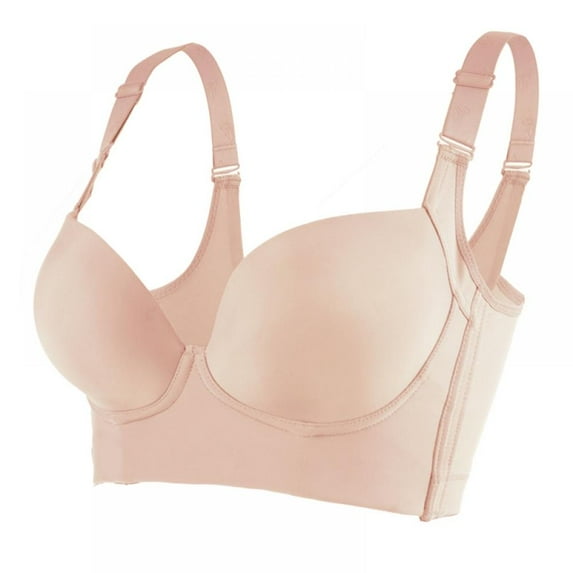 Valcatch Women's Seven-breasted Seamless Push up Bra Full Coverage Plus Size Wirefree Comfort Bra