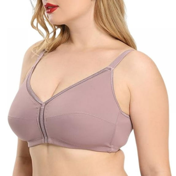 Valcatch Women's Ultra-thin Seamless Bra V neck Plus Size Solid Micro Gathered Underwear