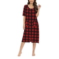 thumbnail image 1 of Valcatch Women's Zipper Robes Half Sleeve Below the Knee Lightweight Plaid Loungewear with Pockets S-2XL, 1 of 6