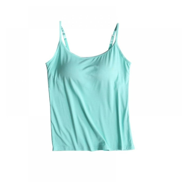 Valcatch Womens Cotton Camisole Adjustable Strap Tank Tops with Shelf Bra  Stretch Undershirts Regular & Plus Size M-6XL 