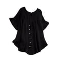 thumbnail image 1 of Valcatch Womens Summer Casual Ruffle Button Tops Crewneck Short Sleeve T Shirt Blouse, 1 of 3