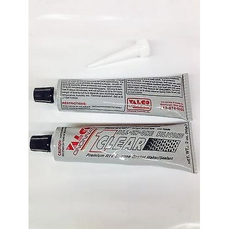 Valco Cincinnati All-in-One Silicone-CLEAR-3oz tube- Gasket Sealant-Get 1 FREE