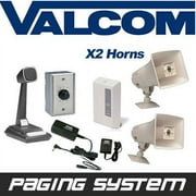 Valcom 2 Horn Speaker Paging PA System Kit Industrial Grade