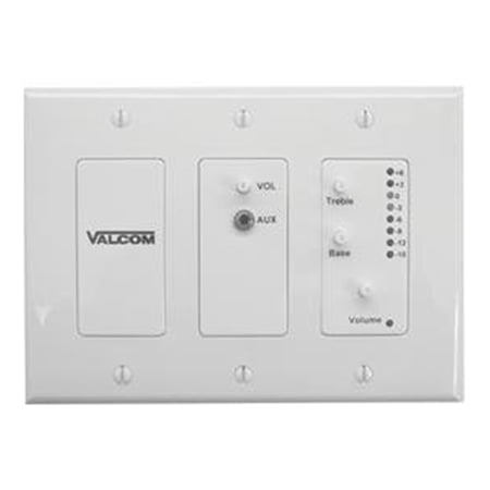 Valcom 2Channel InWall Audio Mixer with LED Meter
