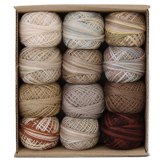 Valdani 3-Strand Ball Floss 30yd Beige and Brown 12 Colors