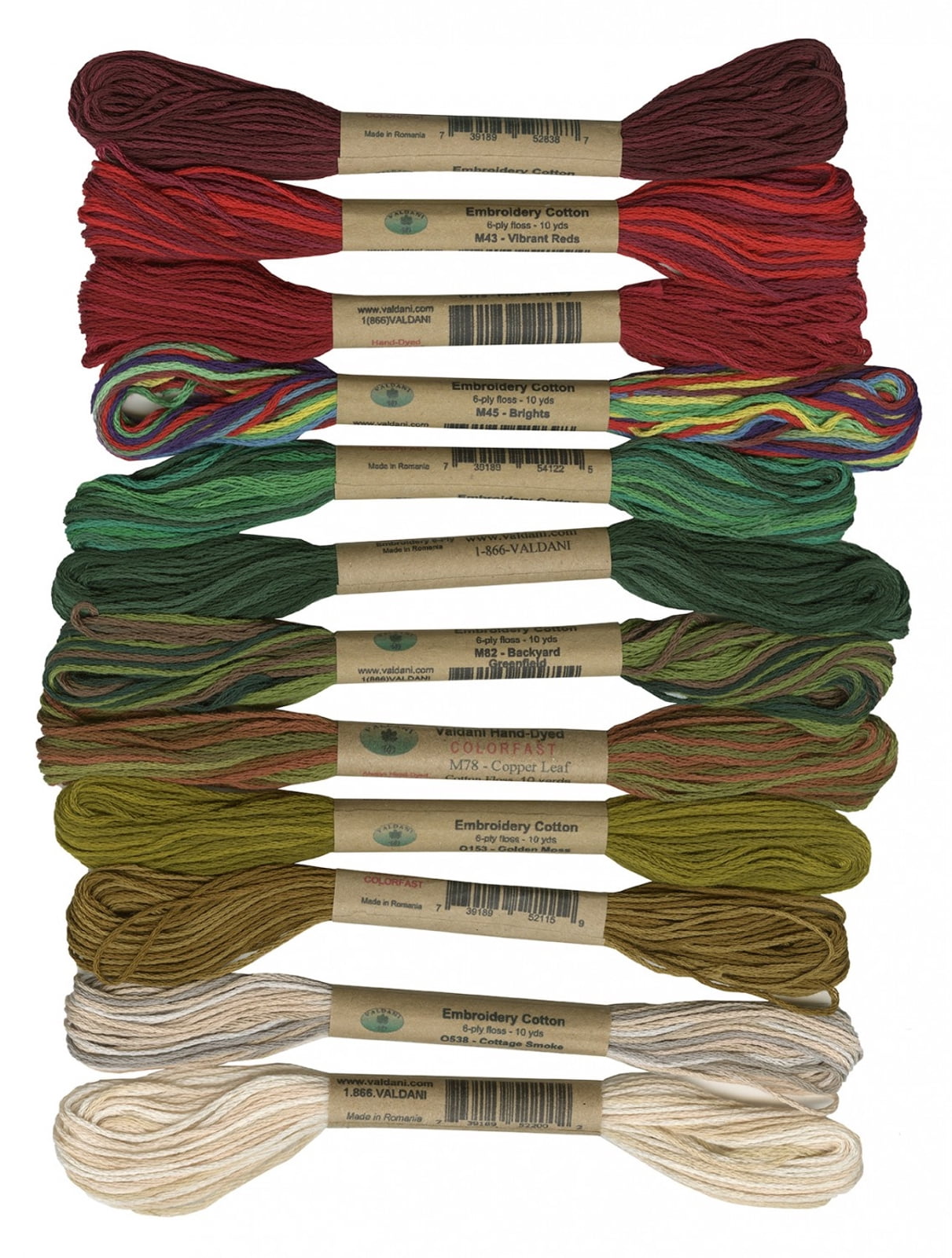 Valdani Floss 6 Strand Skein 10yd Christmas Time Collection 12 Colors