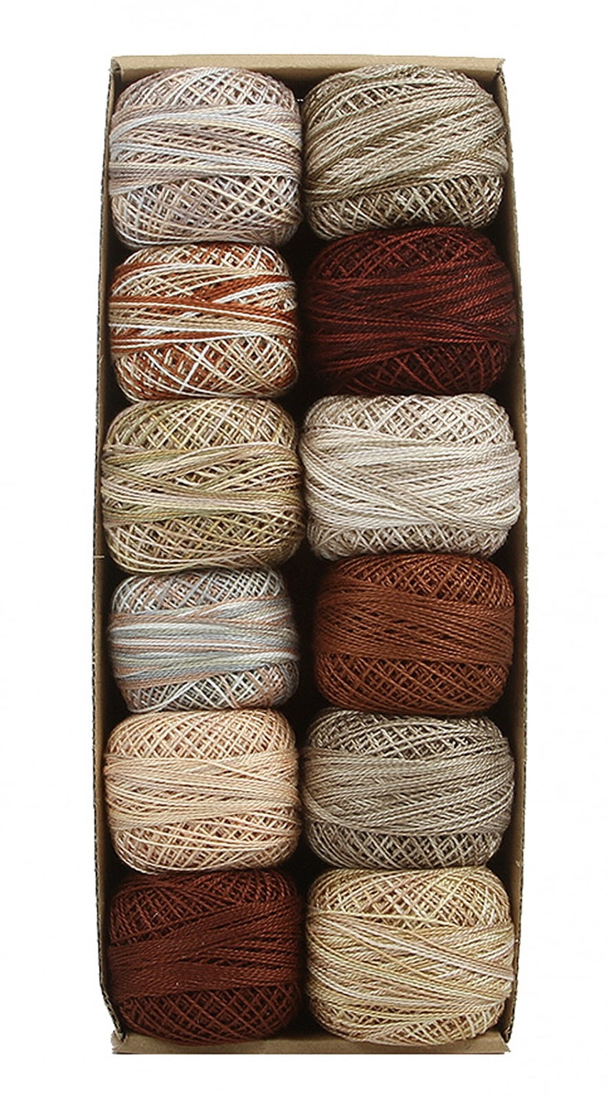 Valdani Pearl Cotton Ball Size 12 109yd Beige and Browns