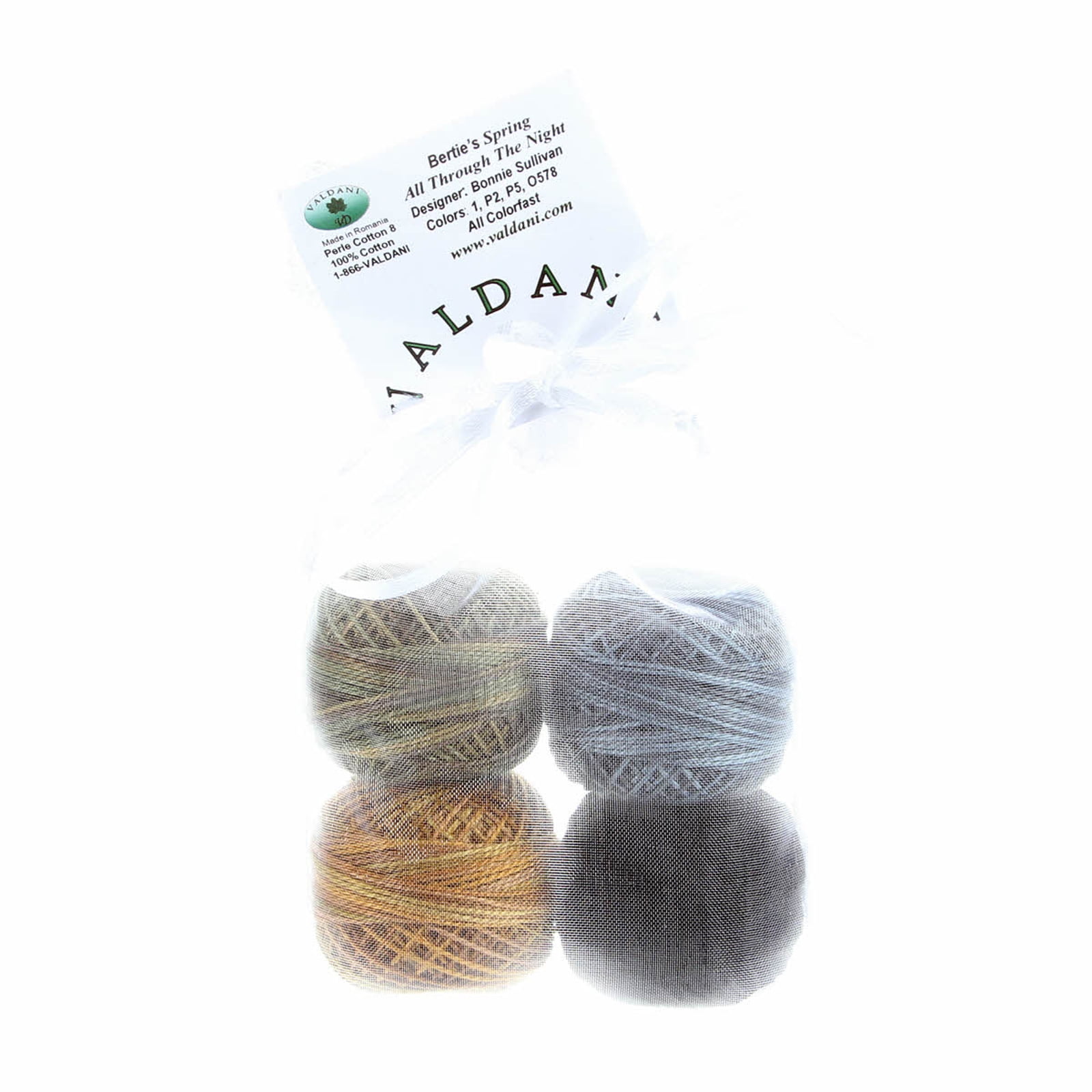 Valdani Pearl Cotton Ball Size 8 73yd 4 Colors Bertie's Spring All Through The Night