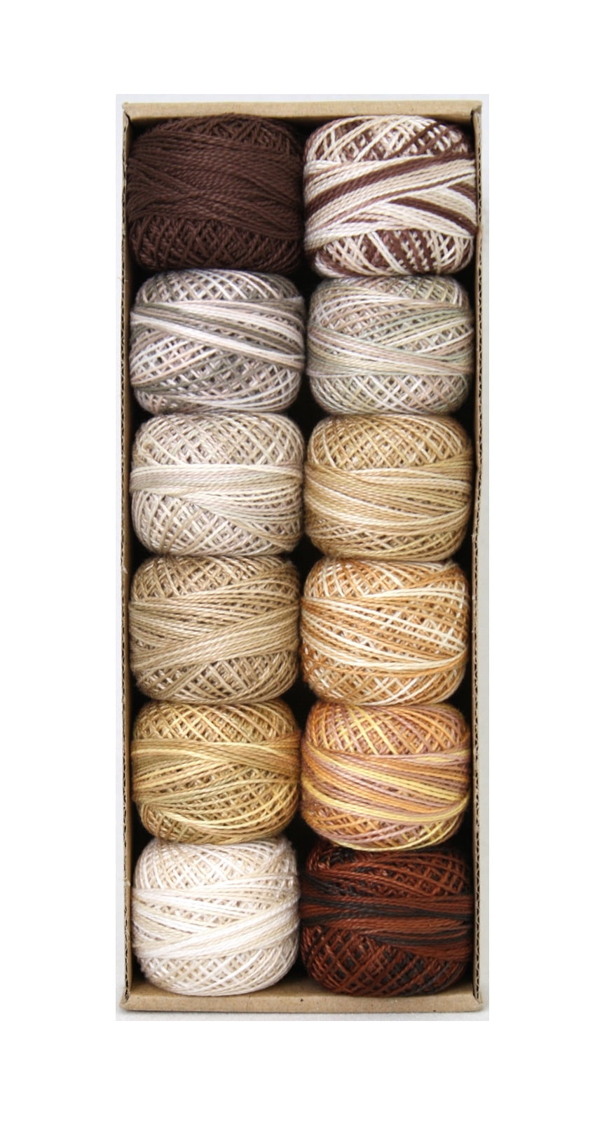 Valdani Pearl Cotton Ball Size 8 73yd Beige and Browns