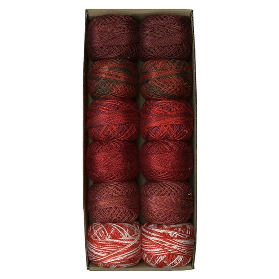 Valdani Pearl Cotton Ball Size 8 73yd Two in Red