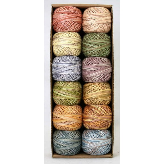 Valdani Perle Cotton Muddy Monet Size 12 Embroidery Thread Sampler Light Pastels
