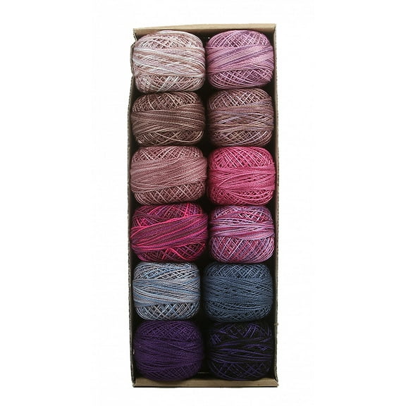 Valdani Purple Splash Perle Cotton Size 12 Embroidery Thread Accents 3 Sampler