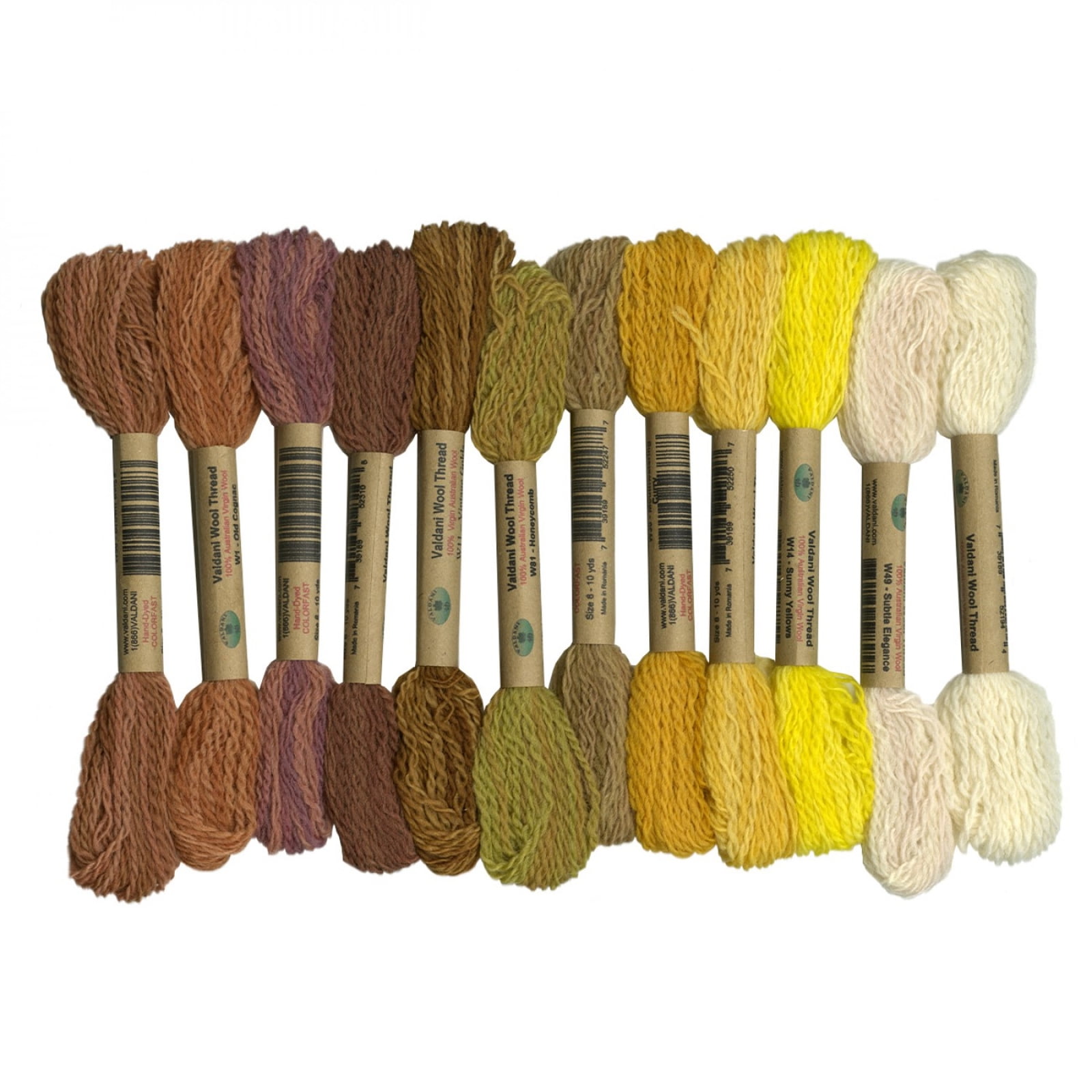 Valdani Thread Size 15 2ply Wool 12 Skein Sampler Alpinie Seasons