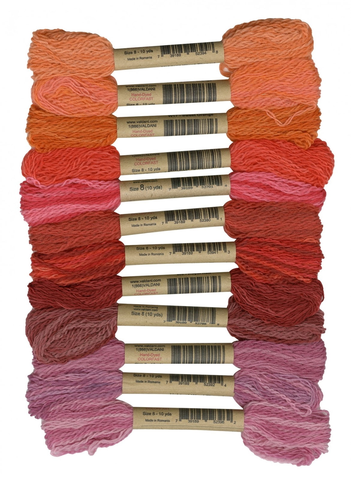 Valdani Thread Size 8 2ply Wool 12 Skein Sampler Bountiful Orchard