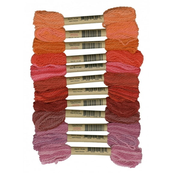 Valdani Thread Size 8 2ply Wool 12 Skein Sampler Bountiful Orchard