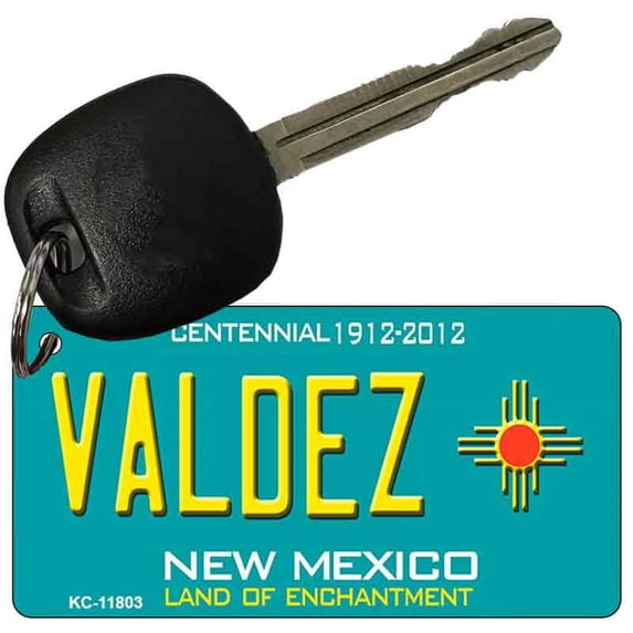 Valdez Teal New Mexico Novelty Metal Key Chain KC-11803 3" x 1.5" Key Chain (KC)