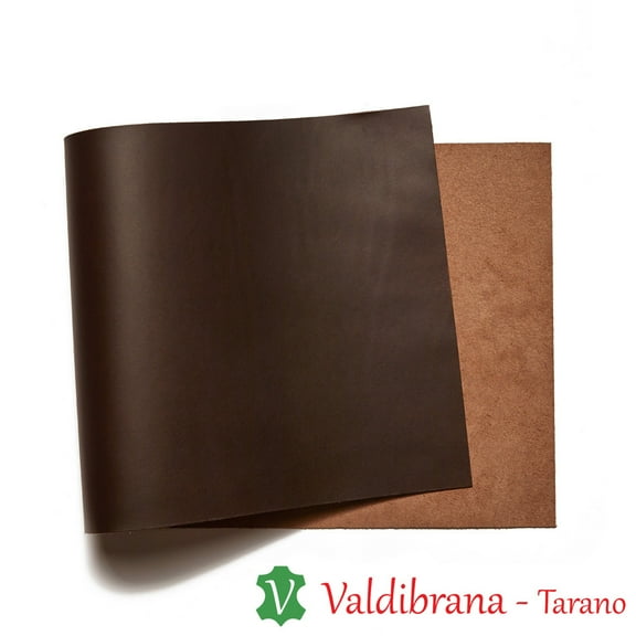 Valdibrana Conceria, Tarano, Italian Vachetta Leather, Panel, Dark Brown