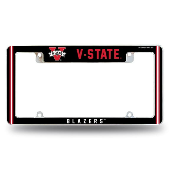 Valdosta State NCAA Blazers Chrome Metal License Plate Frame with Full Frame Team Color Graphics