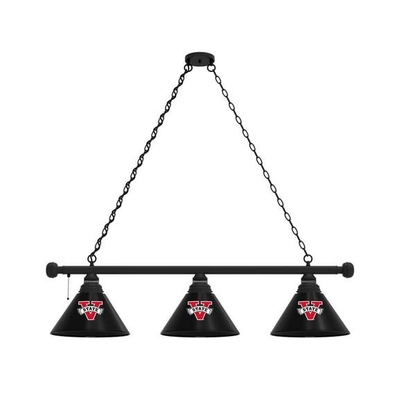 Valdosta State University 3 Shade Billiard Light with Black Fixture