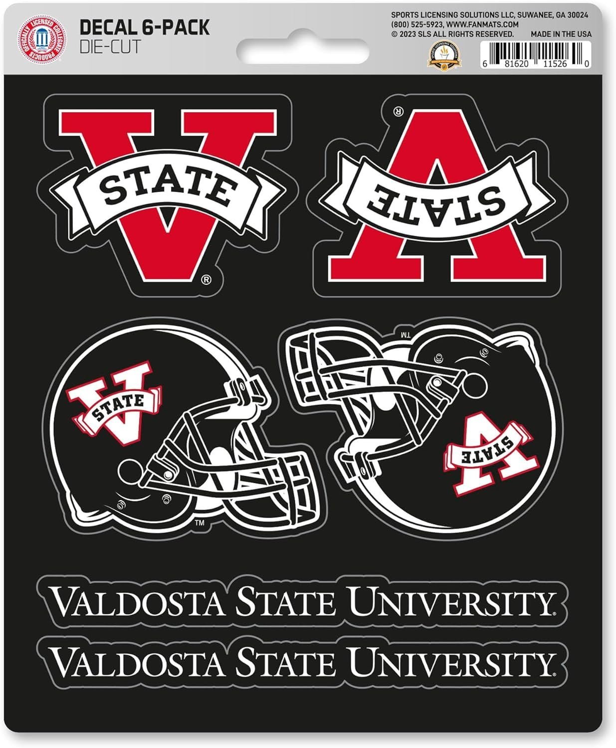 Valdosta State University Blazers 6Piece Decal Sticker Set, 5x6 Inch