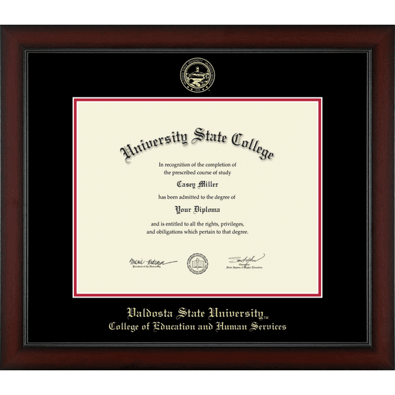 Valdosta State University College of Education and Human Services Diploma Frame, Document Size 15" x 12"