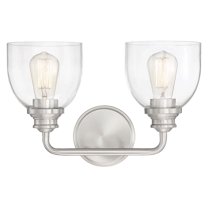 Vale 2-Light Bathroom Vanity Light in Satin Nickel