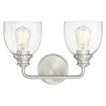 Vale 2-Light Bathroom Vanity Light in Satin Nickel