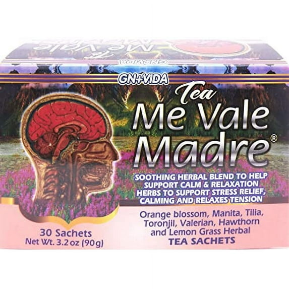 Me Vale Madre Natural Calming Tea: 100% Natural for Relaxation, Stress and Tension Relief Herbal Tea for Peaceful and Better Sleep. Te Relajante y Calmante para Minimisar Estress, Tension y