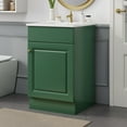 thumbnail image 1 of Vale Modern 20" Bathroom Vanity Cabinet with Ceramic Sink, Soft Closing Door, Adjustable Shelf, Green, 1 of 15