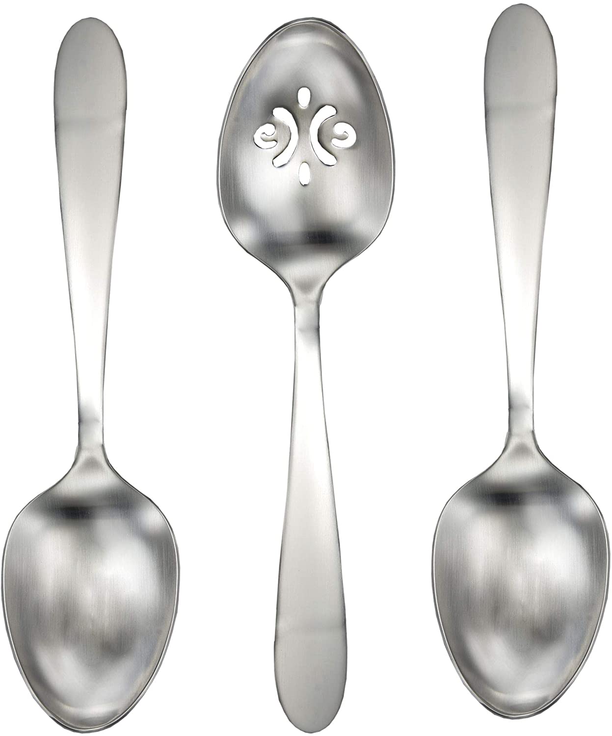 Vale Set of 3 Serving Spoons, Silver Enhance your Dining Experience