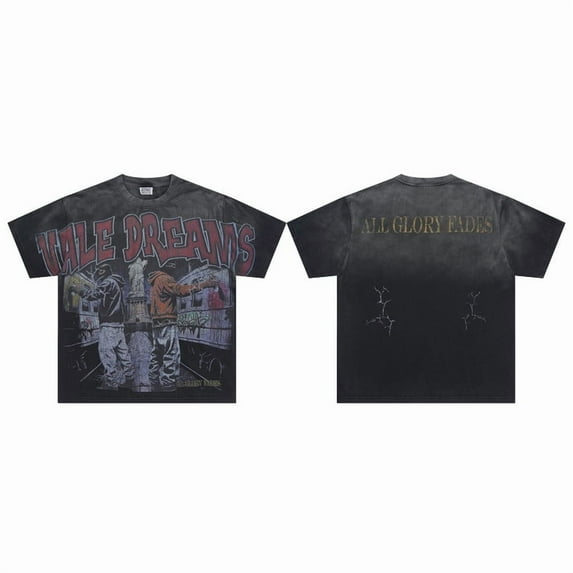 Vale Shirt Retro Leisure Casual Fashion Cotton Round Neck Short Sleeve T-Shirt Men's Shirts-S