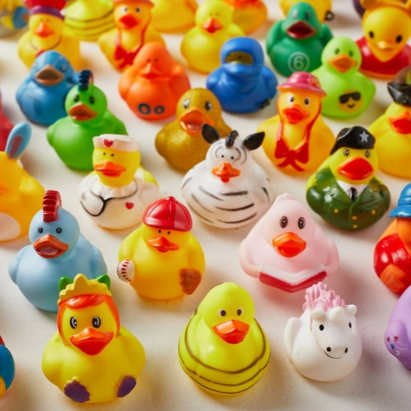 ValenLyra 30 pack Rubber Duck for Jeeps Ducking - 2" Bulk Floater Duck for Kids - Baby Bath Toy Assortment - Party Favors, Birthdays, Bath Time, and More (30 Varieties)
