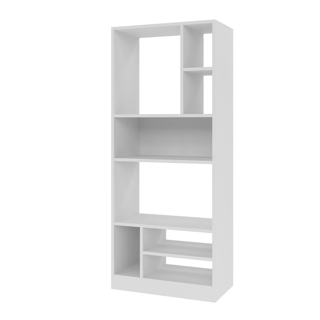 Valenca Modern White Wood 8-Shelf Bookcase 23"x54"