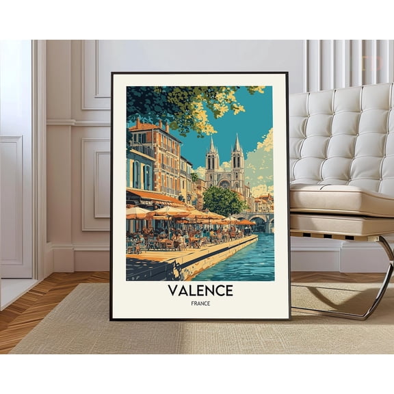 Valence France City Map Poster, Unframed Paper Poster 8x10in