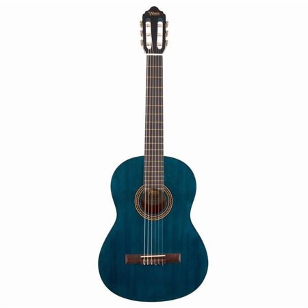 Valencia 200 Series Classical Guitar, Transparent Blue