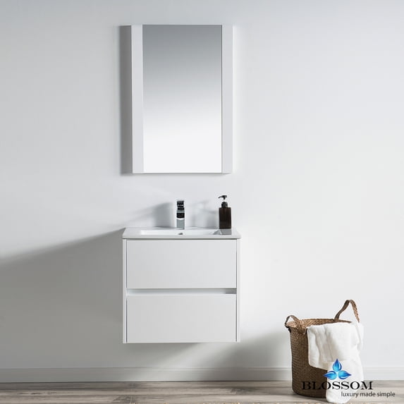 Valencia 24" w/ Mirror (Glossy White)