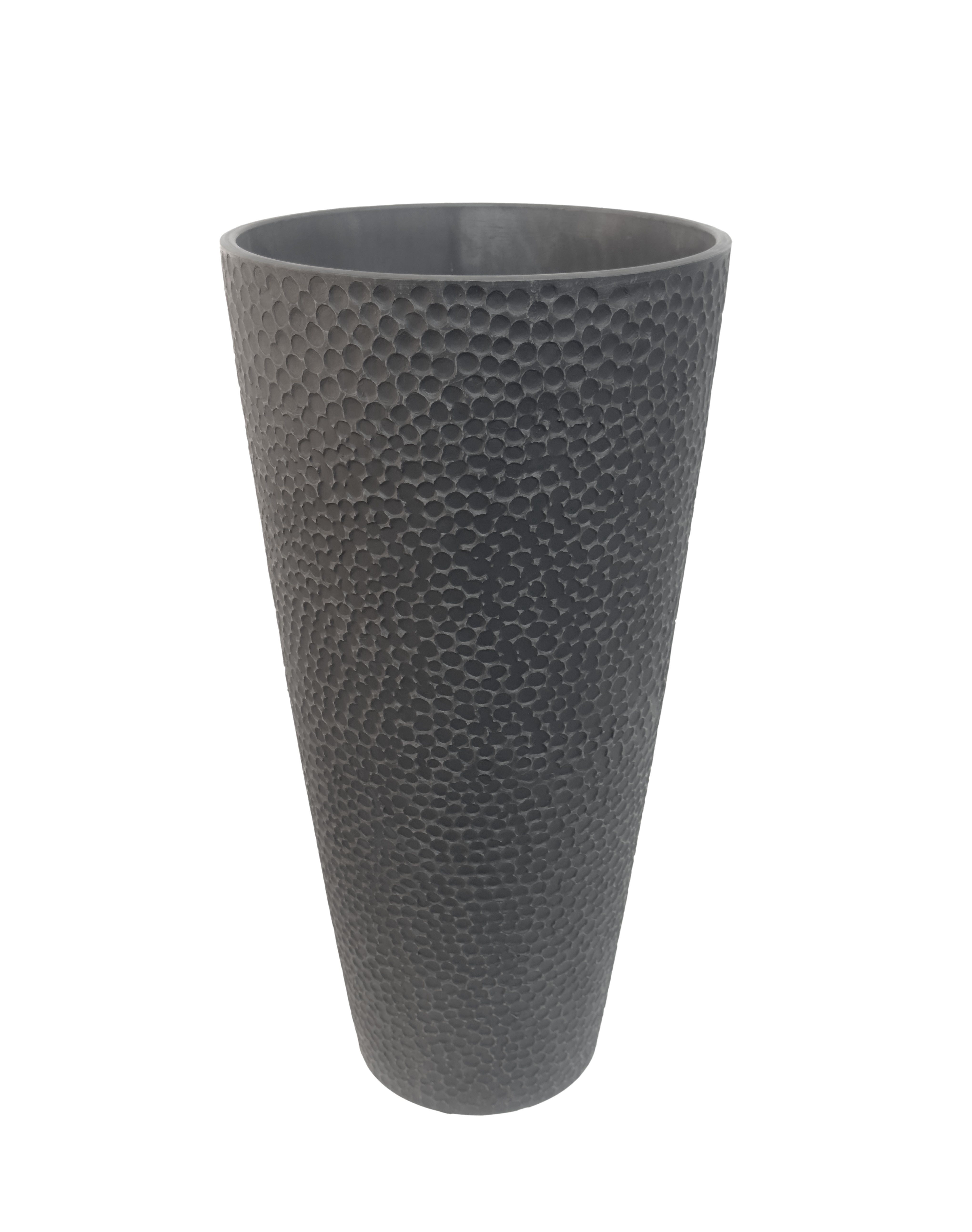 Valencia 28" Hammered Vase Planter, Charcoal