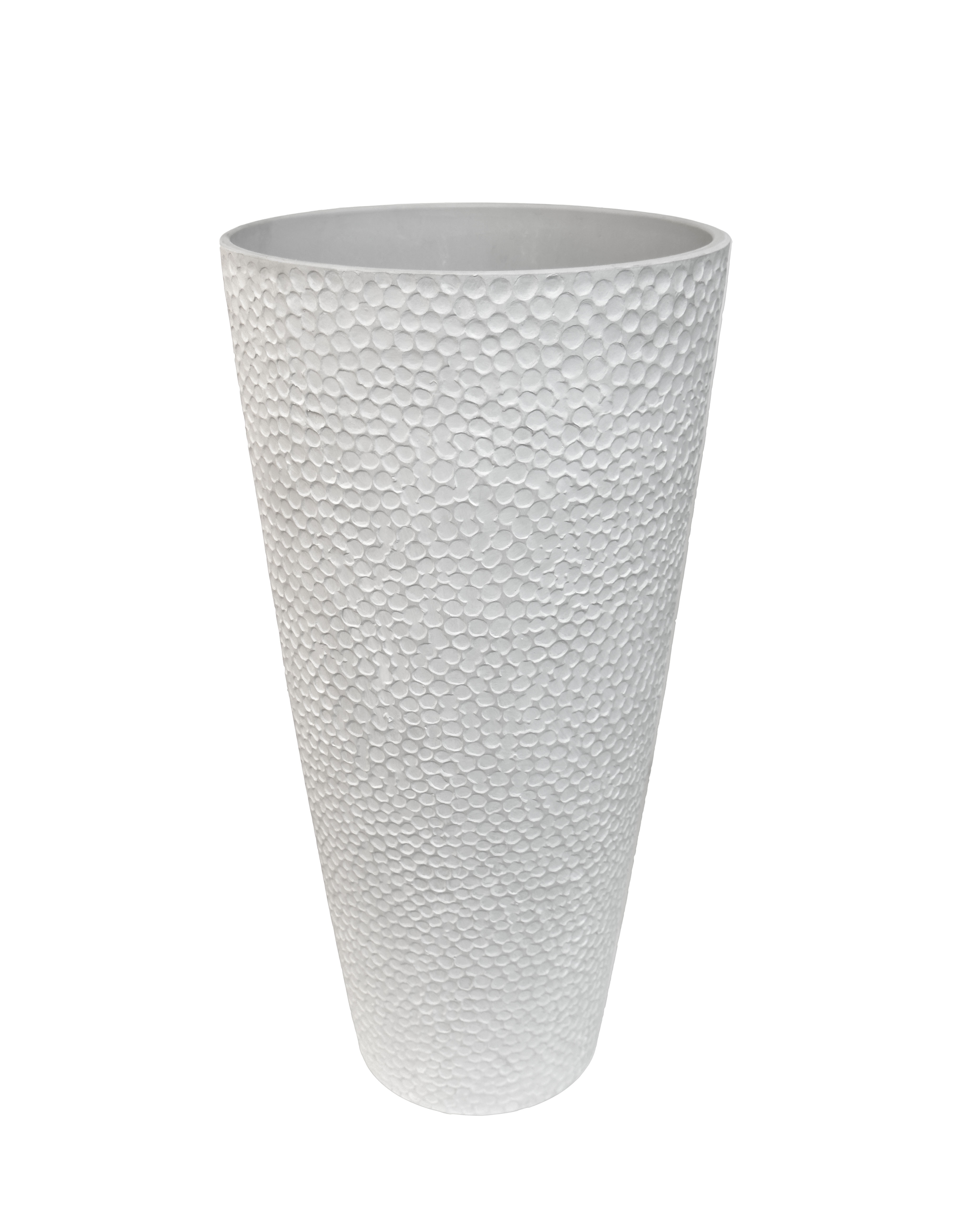Valencia 28" Hammered Vase Planter, Weathered White