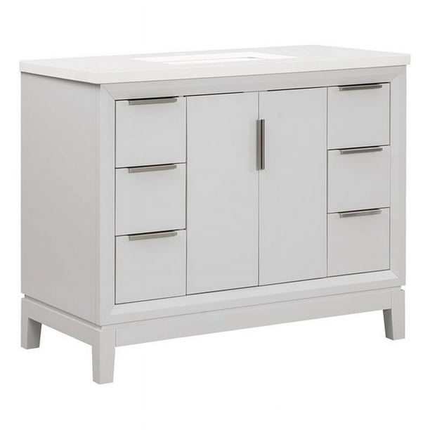 Valencia 42 inch wood single sink Freestanding vanity with countertop