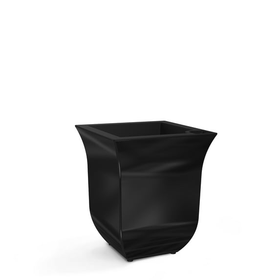 Mayne Valencia 7" x 7" x 8" Square Self Watering Black Plastic Planter
