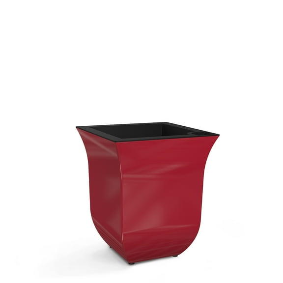 Mayne Valencia 7" x 7" x 8" Square Self Watering Red Plastic Planter